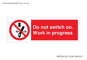 Do not switch on. Work in progress